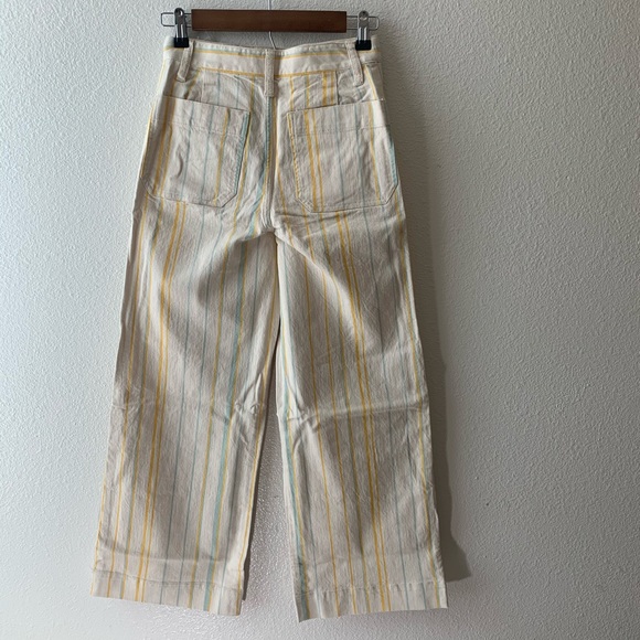 Madewell Emmett Wide Leg Crop Jeans In Stripe 24T - Picture 6 of 8